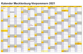 Mai 2021 kalender zum ausdrucken (deutschland). Druckbare Jahreskalender 2021 Mecklenburg Vorpommern Kalender Zum Ausdrucken Pdf The Beste Kalender