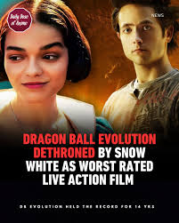 End of an era: Dragon Ball Evolution is no longer the worst rated live  action film! 😭 Disney's disaster class Snow White live action film just  dethroned DB evolution by a big