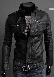 Men Stand Collar Leather Jacket Mens Black Jacket Mens Black Jacket Jackets Men Fashion Leather Jacket Men
