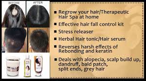 Herbal Hair Serum Fights Bald Patches Split Ends Dandruff Frizzy Ha Herbal Hair Hair Serum Hair Growth Therapy