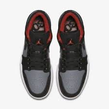 Air Jordan 1 Low Black Red Grey Grailify