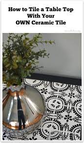 Contrasting grout emphasizes the unusual setting pattern in this dining room oor. How To Tile A Table Top With Your Own Ceramic Tiles