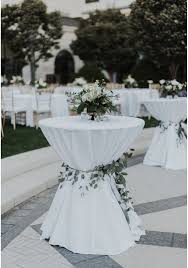 Reception Decor White And Greenery Cocktail Table Decor Wedding Table Wedding Cocktail Tables