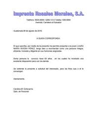 Una carta de recomendación también tiene utilidad en los trámites, tal como sucede en la renta de una habitación; Carta De Recomendacion Personal Y Laboral By Lauura Riveera Issuu