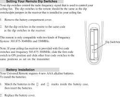 If your hampton bay ceiling fan remote is not working, there are some standard troubleshooting steps you can go through in order to determine the problem.these troubleshooting steps will take you through the basic operation of the remote, like checking the batteries and determining whether the remote is sending a signal or not. Ur8050t Remote Control Transmitter User Manual P01 Rhine Electronics