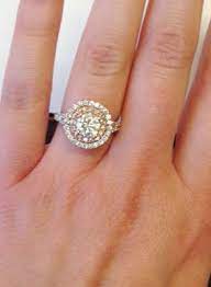 Double Halo Engagement Ring With Pink Diamonds For Round Double Halo Engagement Ring Square Halo Engagement Rings Wedding Rings Rose Gold
