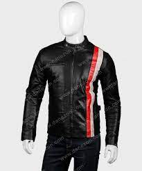 The leather material is typically dyed black, or various shades of brown, but a wide range of colors is possible. Mens Red White Striped Black Biker Leather Jacket