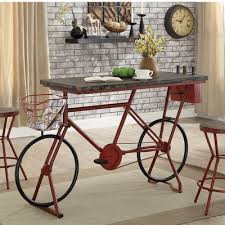 17 Stories Hayley Metal Bicycle Base Distressed Wood Pub Table Furniture Furniture Of America Bicycle Bar