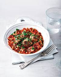 Baked Beans With Turkey Meatballs Recipe Delicious Magazine Recipe Mince Recipes Healthy Homemade Baked Beans Turkey Meatballs