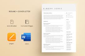 Looking for a new job? Resume Template And Cover Letter 4 Pages Resume Template Word Resume Template In Resume Templates On Yellow Images Creative Store