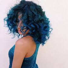 Blue Curly Hair Curly Hair Styles Hair Styles Blue Hair