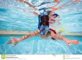 Boy In Mask Dive In Swimming Pool Stock Swimming Pools Pool Swimming