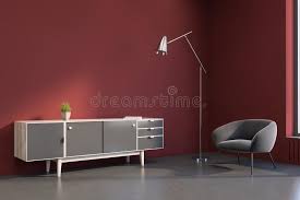 For this kind of decoration, the teal is not a dominant color. Red Living Room With Armchair And Dresser Stock Illustration Illustration Of Classic Gray 171809200