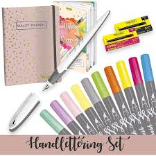 Online Schreibgerate Handlettering Set 10 Kalligrafie Stifte Calli Brush Schonschreib Fuller Bullet Journal Handlettering Heft Bunte Tintenpatronen Preisvergleich Check24 Ein kalligraphie stift kann z.b.