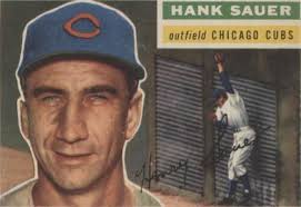 1956 TOPPS #41 HENRY SAUER OUTFIELD CHICAGO CUBS BASEBALL CARD #T76