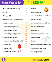 How To Express Agreement And Disagreement In English 7esl Other Ways To Say Learn English Vocabulary English Vocabulary Words