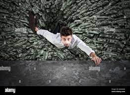 Businessman swallowed by black hole of money Stock Photo - Alamy