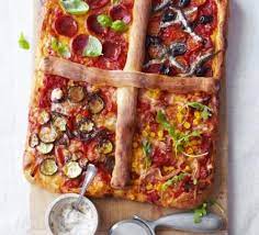Four In One Pizza With Dough Stick Dividers Recipe Recipes Bbc Good Food Recipes Food Network Recipes