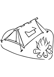 These alphabet coloring sheets will help little ones identify uppercase and lowercase versions of each letter. Campfire And Camping Tent Coloring Page Free Printable Coloring Pages For Kids