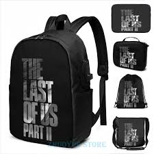 The last of us ellie rucksack. The Last Of Us Part 2 Vengeful Ellie Black White Usb Charge Backpack Men School Bags Women Bag Travel Laptop Bag Backpacks Aliexpress
