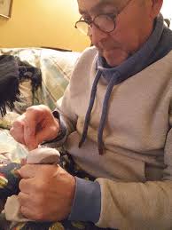 Not a recycle as such but bringing his socks back into use. Yes, I have the  other half darning his own socks!