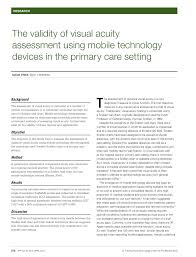 Pdf The Validity Of Visual Acuity Assessment Using Mobile