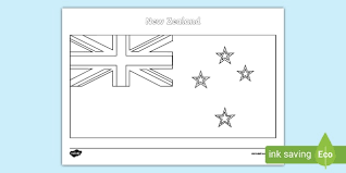 It is based on the british blue ensign with the union flag (also known as the union jack) in the upper left corner. New Zealand Flag Coloring Sheet