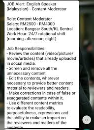 Merchant marine employment, cruise ship jobs, offshore, shipping, jobs at sea, maritime careers, recruitment, work, vacancies for seafarer, positions on boats, morehod, planet, zone, union, well, may. Hrh Ratu Karsa Nilam Sari Atmojo On Twitter Vacancy For Content Moderator Salary Rm2 5k Rm4k Req Diploma Degree Holder Proficient In English Both Verbal And Written Hv Exp In Cust Service Bpo S Company