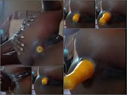 Veggie Sex | Beautiful Big Ass Ebony Kjuicie Vegetable Anal Sex