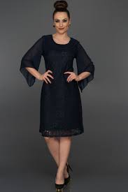 Kisa Lacivert Tul Kollu Dantelli Elbise Mr1176 Elbise The Dress Kis