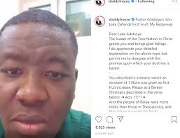 Home lead stories leke adeboye reacts to brother's demise. Daddy Freeze Tackles Pastor Adeboye S Son Leke Over His Explanation On Payment Of First Fruit Offerings Video