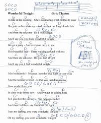 Wonderful Tonight Eric Clapton Guitar Chord Chart In G