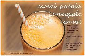 Sweet Potato Carrot Pineapple And Ginger Smoothie Sweet Potato Juice Juicing Recipes Food