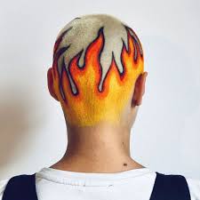 This Berlin Based Hair Artist Makes Buzzcuts Her Psychedelic Canvas Shaved Hair Designs Artistic Hair Fire Hair