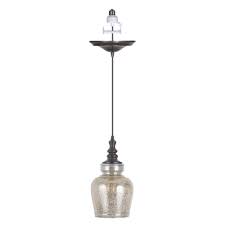 Instant Pendant Recessed Light Conversion Kit Brushed Bronze Mercury Glass Shade Walmart Com Walmart Com