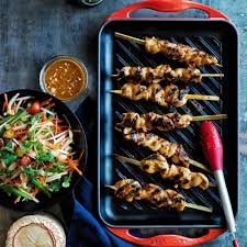Chicken Satay With Peanut Grilling Sauce Summer Recipes Dinner Grilling Cast Iron Cooking
