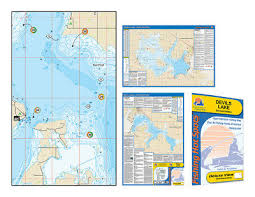 Devils Lake Detailed Fishing Map Waterproof Gps Points Depth Contours L708 71365307080 Ebay