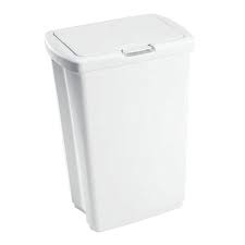 Stainless steel touchless trash bins are the most popular. Rubbermaid 13 25 Gallon Rectangular Spring Top Lid Kitchen Wastebasket Trash Can For Tall Trashbags White Target