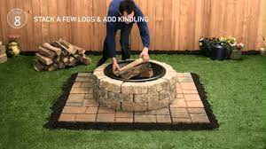 Rectangular blocks make it easy to adjust the layout to a size that works well for your design. Lowe S Firepit Tap Thru How To Diy Fire Pit Outside Fire Pits Fire Pit Lowes
