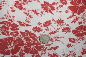 Tribal line vintage hipster frames. Vintage Cotton Feed Sack Fabric Soft Homespun Texture Red White Floral Print