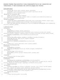 Necesidad De Dieta Baja En Yodo Pdf Preparacion De Comida Y Bebida Cocina Occidental