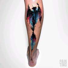 Clairelou By Syzmongdowicz Painting Abstract Colorful Colourtattoo Tattoodo Leg Tattoos Tattoos For Guys Best Leg Tattoos