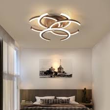 Multi Layer Semi Flush Light Modern Metal 4 Led Semi Flush Mount Lighting In Brown Takeluckhome Com