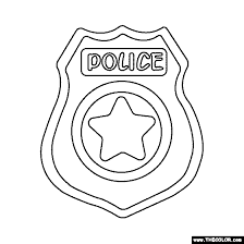 Download or print this amazing coloring page: Police Officer Badge Coloring Page