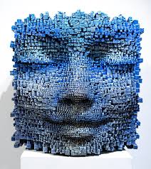 Pixelated Wooden Faces by Gil Bruvel Reveal Abstract Color Explorations  When Exhibited in Verso — Colossal