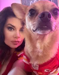 Bella is ready for the Chiefs game tonight! 💛♥️