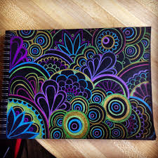 Black Paper With Prisma Colored Pencils Art Drawings Art Lessons Doodle Art