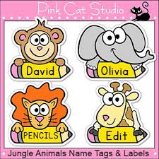 Jungle Animals Theme Classroom Name Tags And Labels Editable Classroom Name Tags Classroom Themes Pink Cat Studio