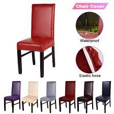 Gray leather / stainless gold channing arm dining chair. 1 2 4pcs Chair Cover Faux Leather Pu Elastic Full Cover Chair Cover Waterproof And Oil Proof Shell Chair Cover Aliexpress