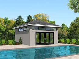 A great favourite for this beautiful house with indoor swimming pool that offers a mediterranean lifestyle. Pool House Plans Modern Pool House Or Studio 062p 0004 At Www Theprojectplanshop Com